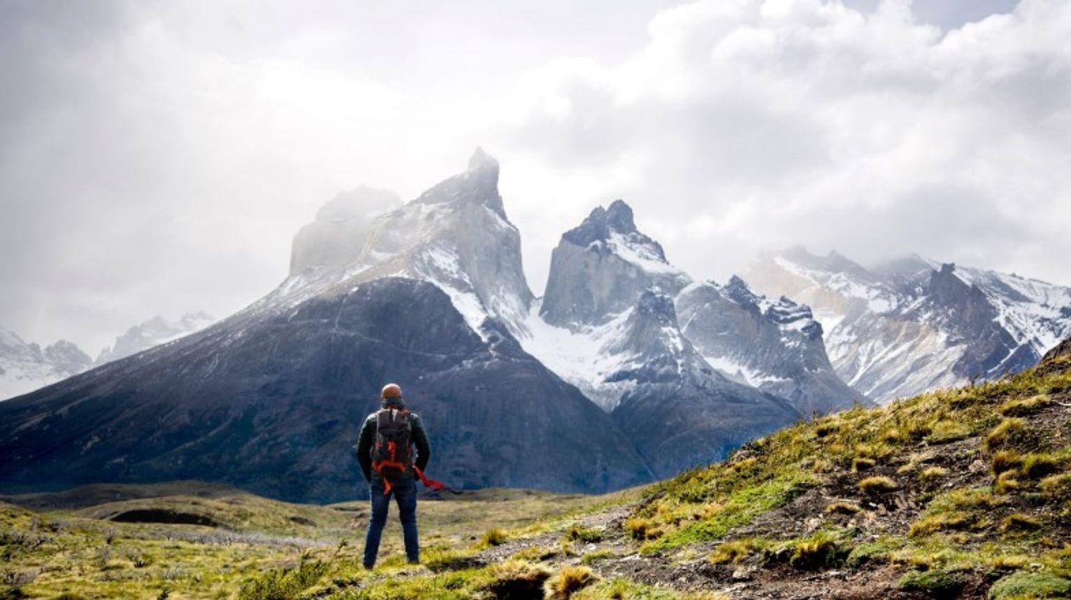 A remote glacial lake in the Patagonian mountains